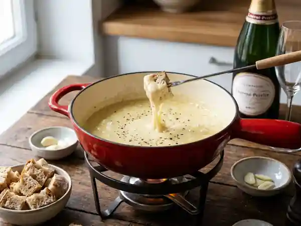 Fondue savoyarde au Champagne : recette gourmande et raffinée - Photo de présentation