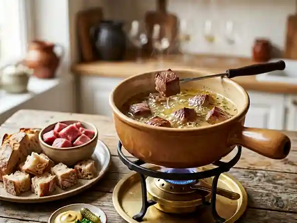 Fondue de veau au bouillon de champagne - Photo de présentation