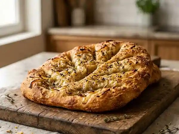 Fougasse aux oignons maison : recette facile et savoureuse - Photo de présentation