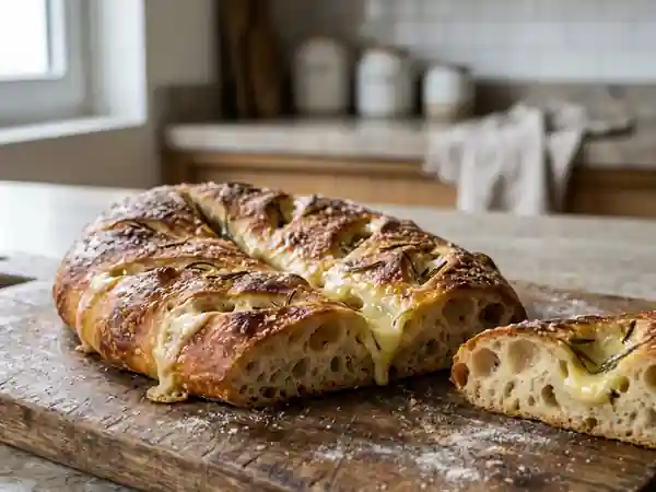 Fougasse croustillante au Banon et romarin - Photo de présentation