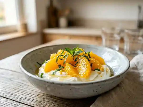Fraîcheur d'orange au fromage blanc onctueux - Photo de présentation