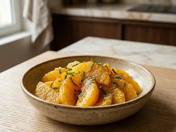 Fraîcheur d'oranges infusées au miel et cannelle - Photo de présentation