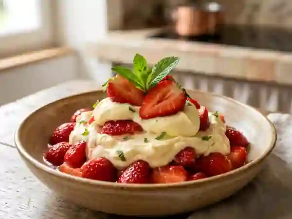 Fraises au mascarpone crémeux et vanillé - Photo de présentation