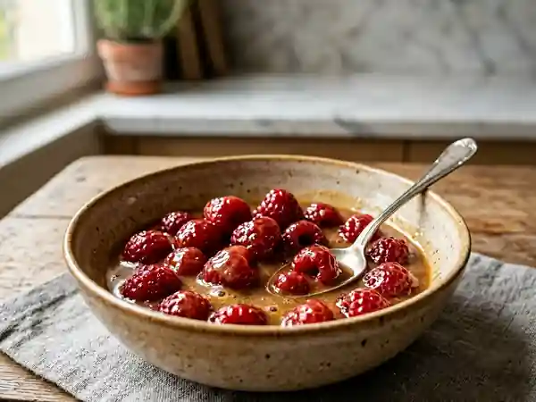Framboisines caramélisées gourmandes au caramel croustillant - Photo de présentation