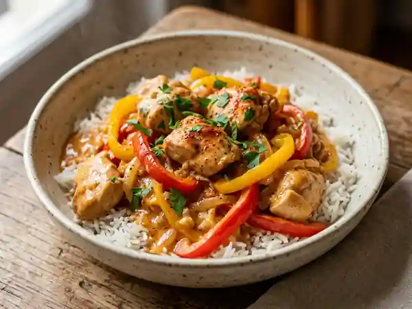 Fricassé de poulet onctueux au paprika - Photo de présentation