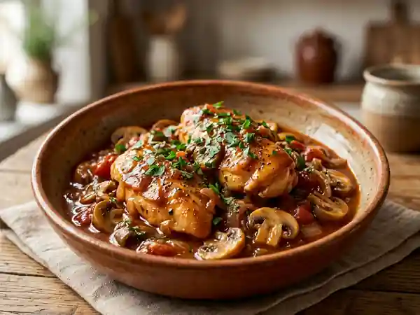 Fricassée de Poulet Marengo : Recette Traditionnelle Savoureuse - Photo de présentation