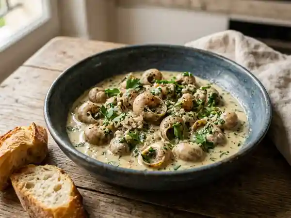 Fricassée d'escargots onctueuse ail et persil - Photo de présentation