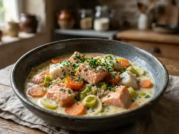 Duo de saumon et turbot à la crème - Photo de présentation
