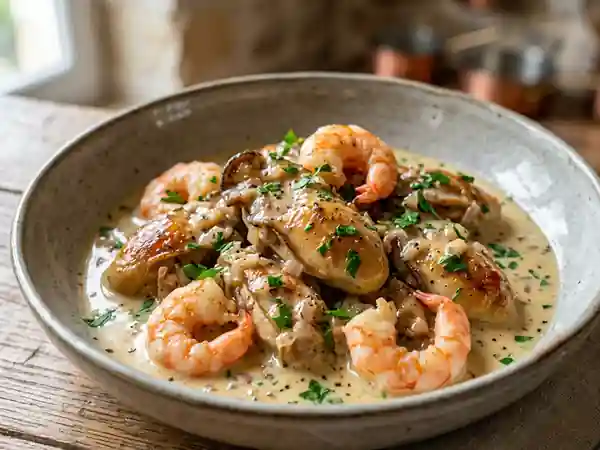 Duo terre-mer de sot-l'y-laisse et langoustines - Photo de présentation