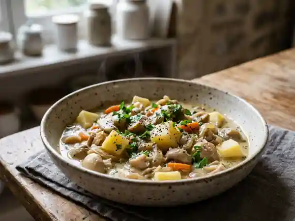 Fricot traditionnel aux Vesses-de-loup : plat mijoté savoureux - Photo de présentation