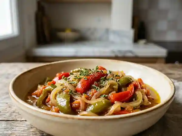 Frita fondante aux poivrons et tomates - Photo de présentation