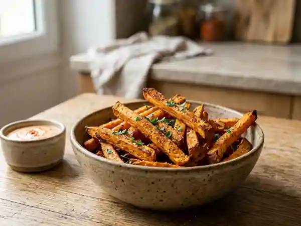 Frites de patate douce croustillantes au paprika - Photo de présentation