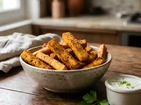 Frites de tofu croustillantes au paprika - Photo de présentation