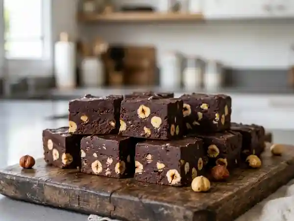 Fudge Fondant Chocolat Noir et Noisettes - Photo de présentation