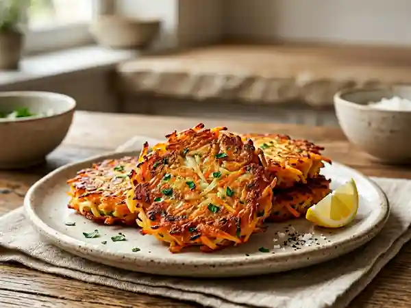 Galettes dorées carotte et pomme de terre - Photo de présentation