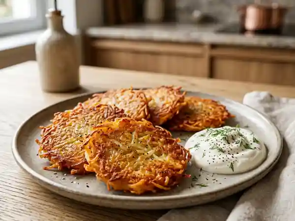 Galettes de pommes de terre polonaises dorées - Photo de présentation