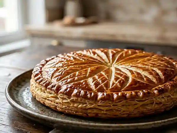 Galette des rois à la crème frangipane traditionnelle et gourmande - Photo de présentation