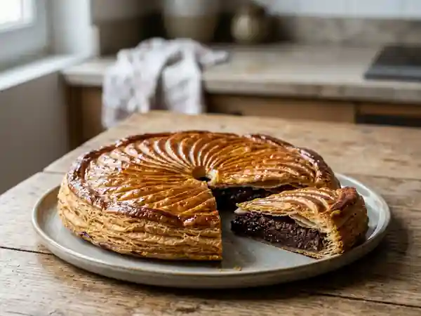 Galette des rois feuilletée au chocolat noir - Photo de présentation