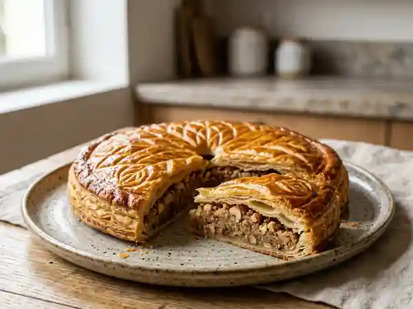 Galette des rois croustillante aux fruits secs - Photo de présentation