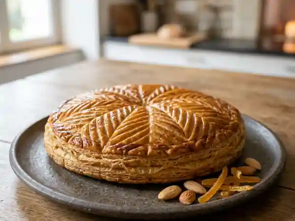 Galette des rois aux zestes d'orange confite et amandes entières : recette gourmande et traditionnelle - Photo de présentation