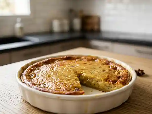 Galette-flan fondante à la banane et parfum d'anis - Photo de présentation