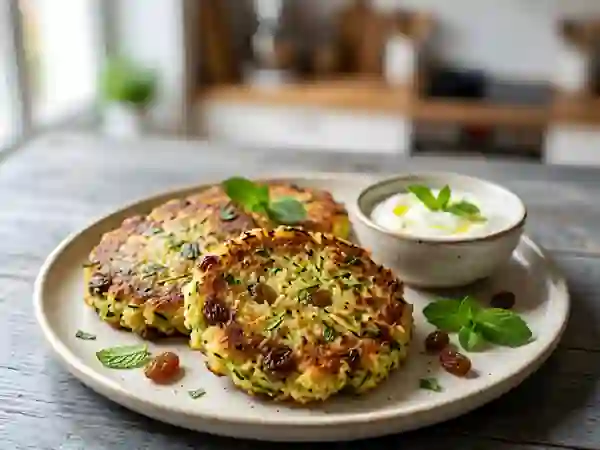 Galettes croustillantes courgette et menthe - Photo de présentation