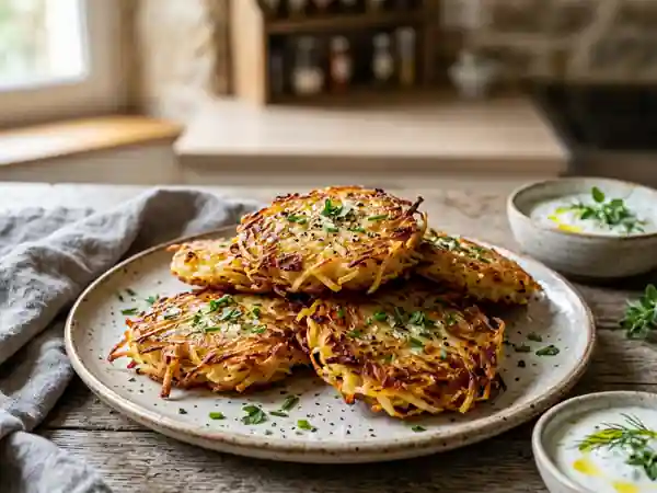 Galettes croustillantes de pommes de terre et navets maison - Photo de présentation