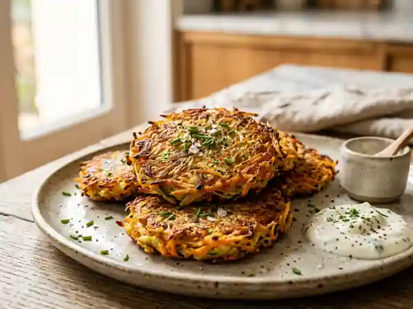 Galettes de légumes croustillantes et fondantes - Photo de présentation