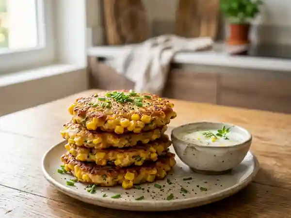 Galettes de maïs croustillantes à la ciboulette - Photo de présentation