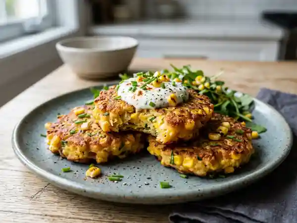 Galettes de maïs croustillantes et ciboulette - Photo de présentation