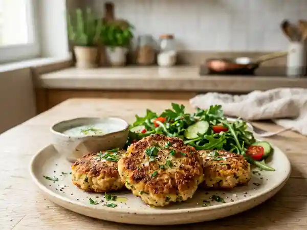 Galettes de poulet dorées et croustillantes - Photo de présentation
