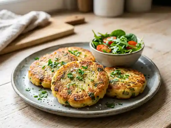 Galettes de purée croustillantes aux herbes - Photo de présentation