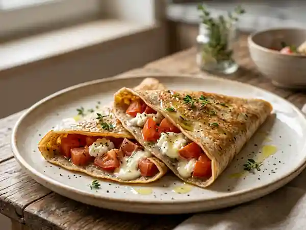 Galettes fondantes au chèvre et tomates juteuses - Photo de présentation