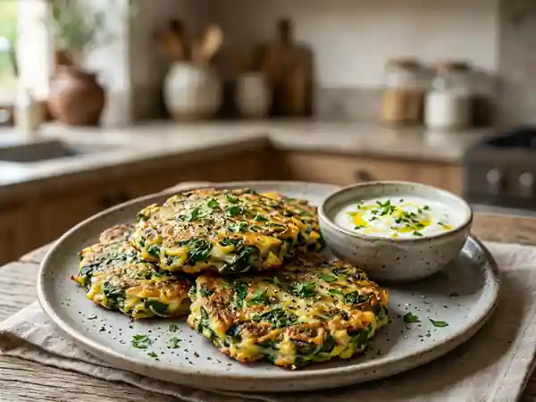 Galettes d'épinards fondantes au fromage - Photo de présentation