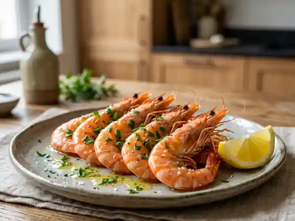 Gambas en Croûte de Sel et Sauce Citronnée - Photo de présentation