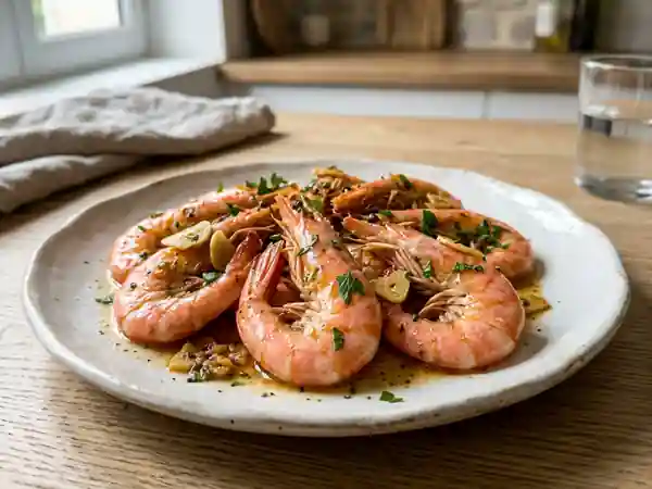 Gambas charnues flambées au pastis - Photo de présentation