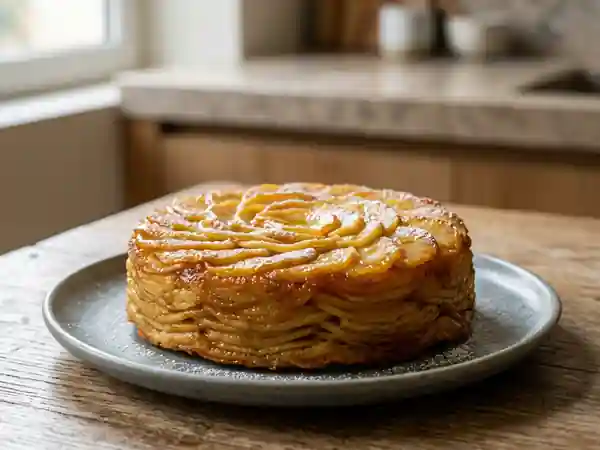 Gâteau Anna fondant aux pommes caramélisées - Photo de présentation