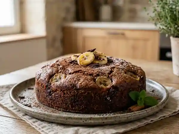 Gâteau antillais moelleux à la banane et au chocolat - Photo de présentation