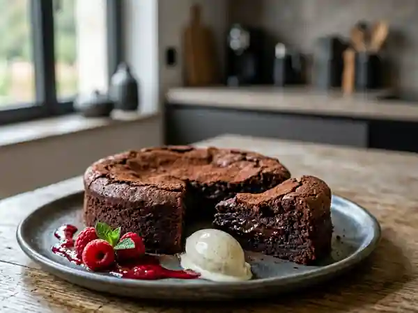Fudge cake au chocolat noir intense - Photo de présentation