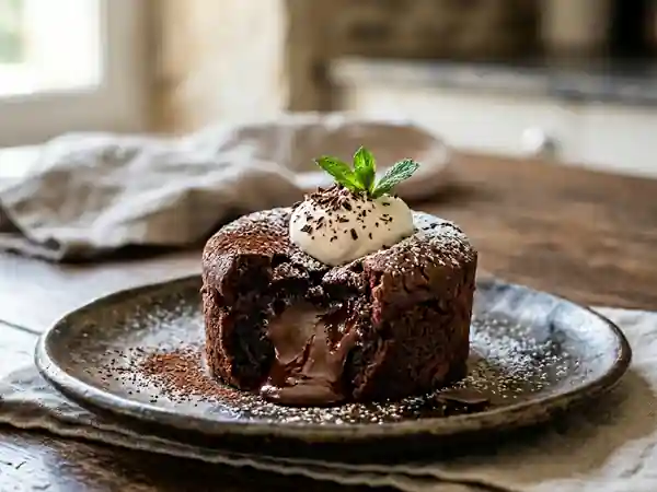 Gâteau au chocolat fondant ultra facile pour une personne - Photo de présentation