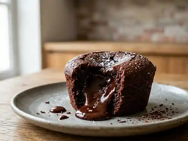 Gâteau au chocolat fondant ultra gourmand pour une personne - Photo de présentation