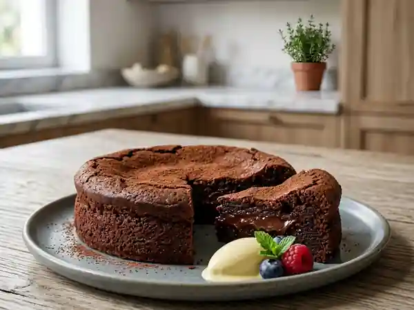 Gâteau au chocolat noir intense et fondant - Photo de présentation