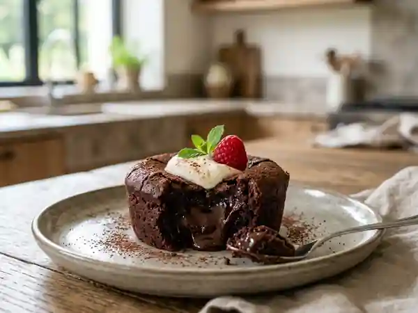 Gâteau au chocolat au cœur fondant - Photo de présentation