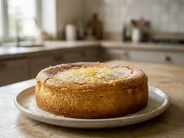 Käse Kuchen aérien au zeste de citron - Photo de présentation