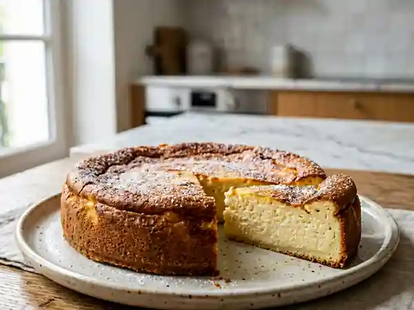 Käsekuchen aérien au fromage blanc et citron - Photo de présentation