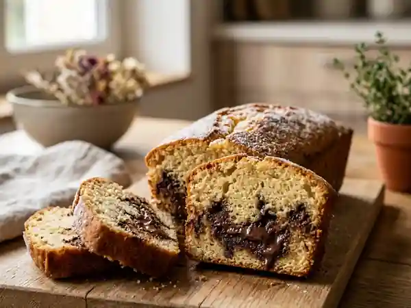 Gâteau au yaourt moelleux fourré au chocolat fondant - Photo de présentation