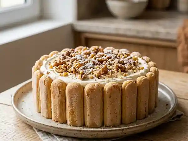 Gâteau aux noix façon charlotte : dessert gourmand et facile - Photo de présentation