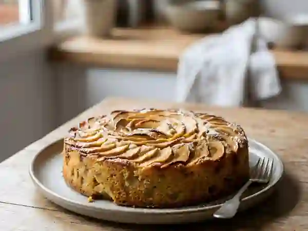 Gâteau aux pommes caramélisées et cannelle - Photo de présentation
