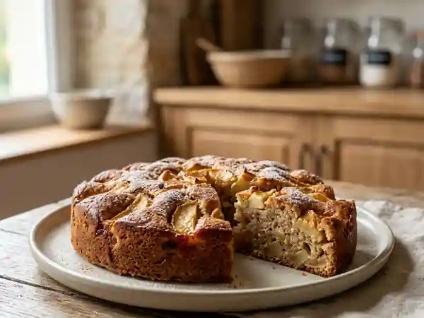 Gâteau aux pommes champêtre moelleux et parfumé - Photo de présentation