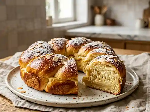 Gâteau brioché moelleux à la crème d’amandes maison - Photo de présentation